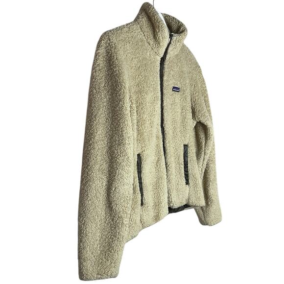 Patagonia Fleece Ivory Fluffy Warm Cozy Wind Jacket Full Zip Sweater Size Large - Picture 4 of 11